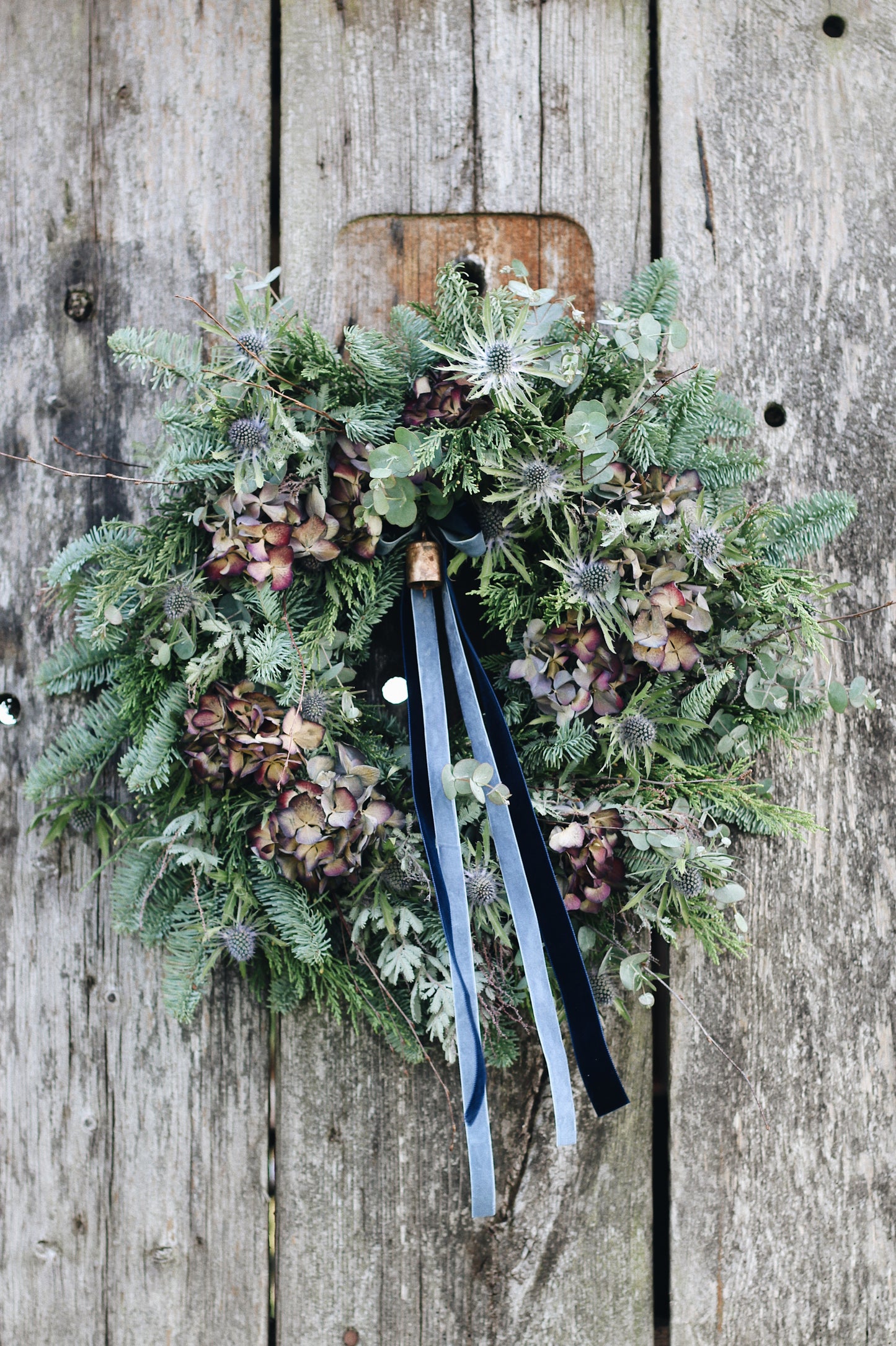Blue Noel Christmas Wreath