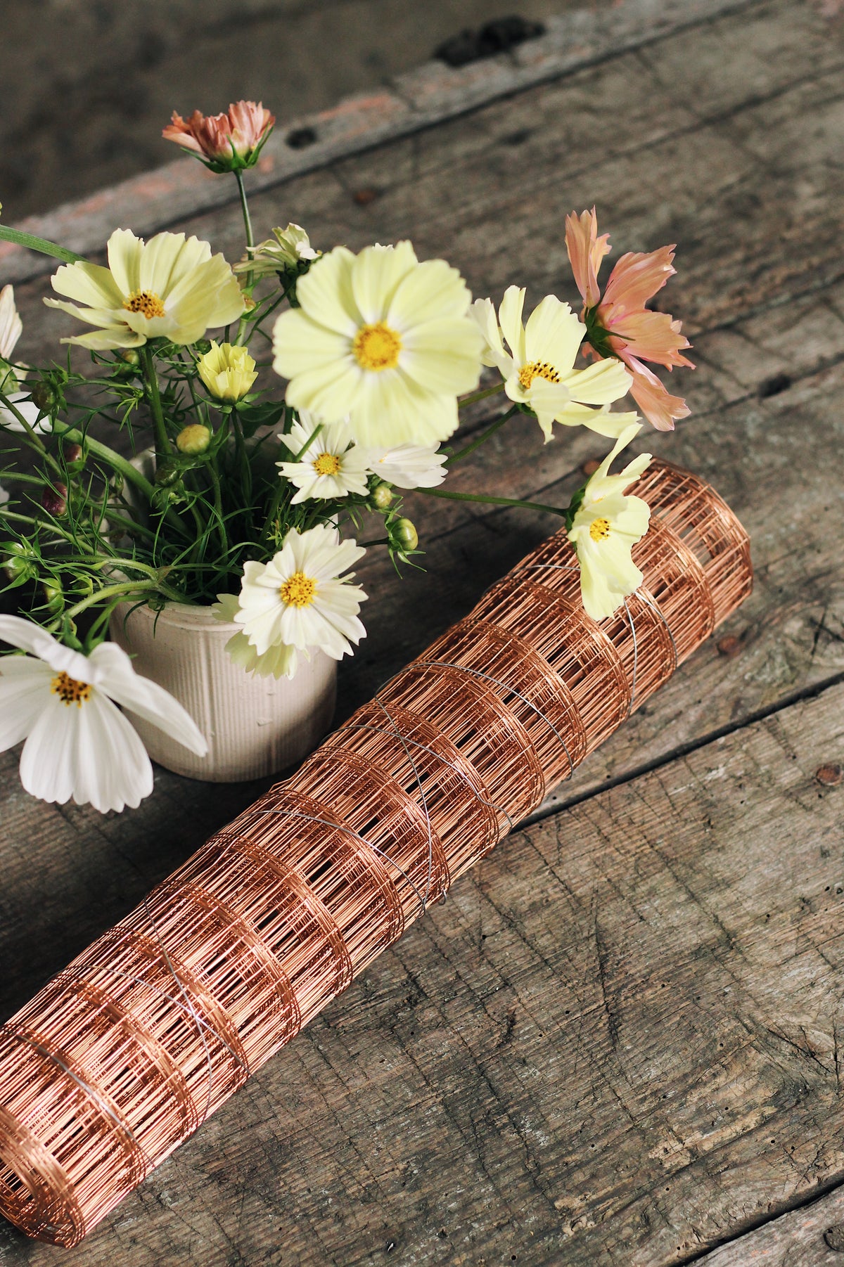 Copper-Coated Floral Mesh