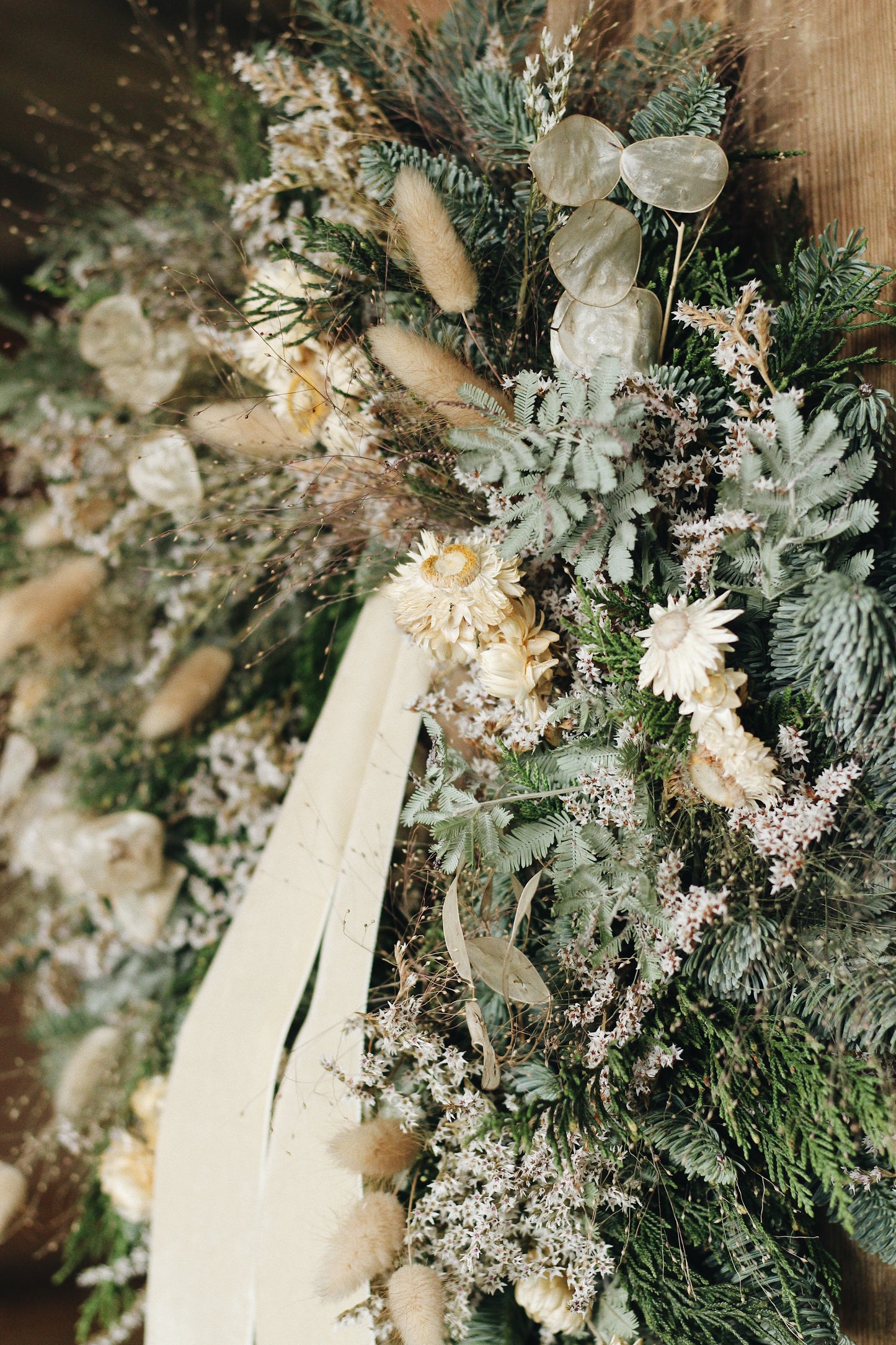 White Harvest Christmas Wreath