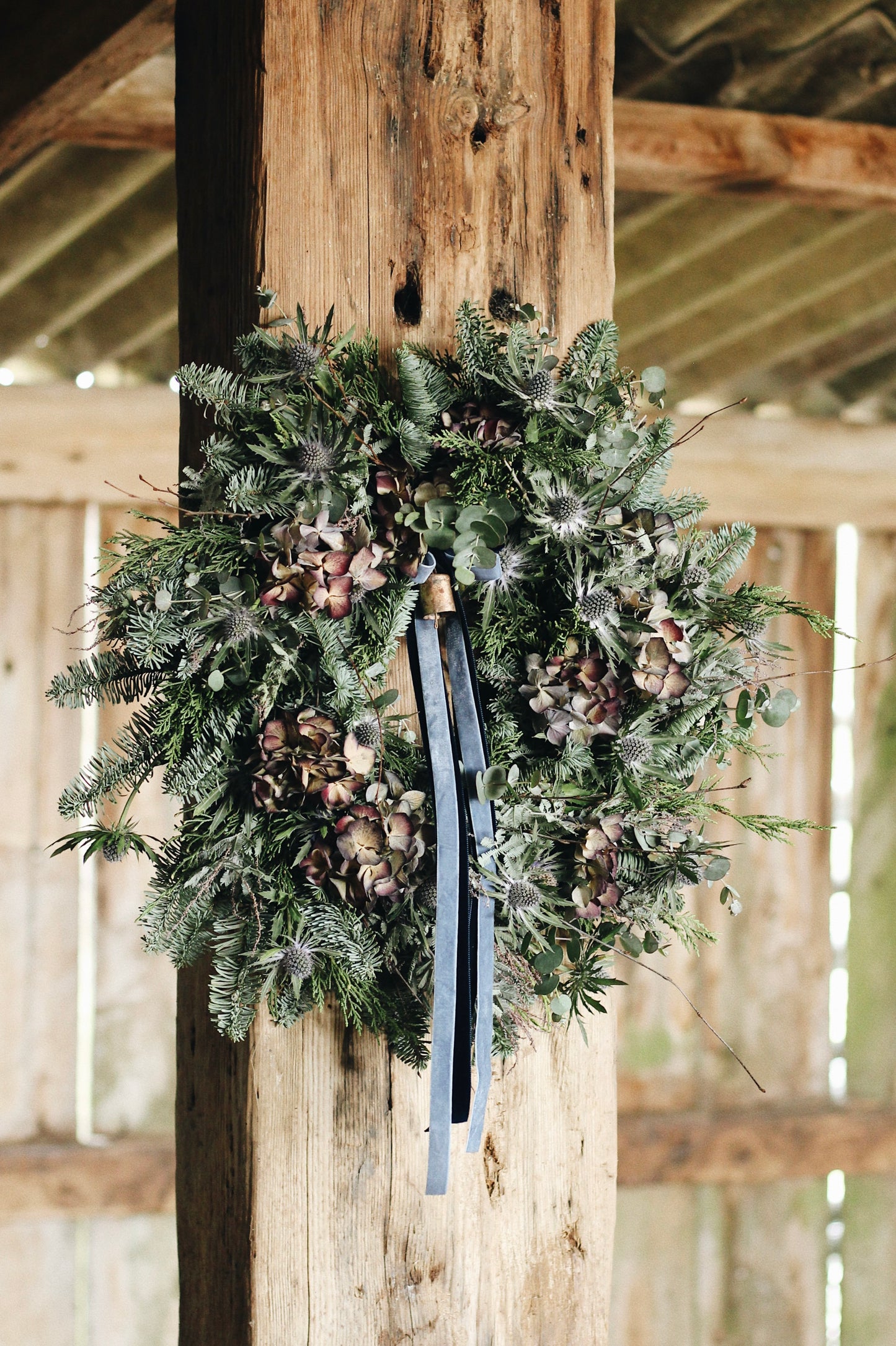 Blue Noel Christmas Wreath