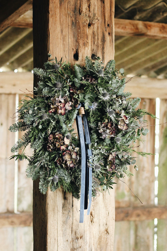 Blue Noel Christmas Wreath