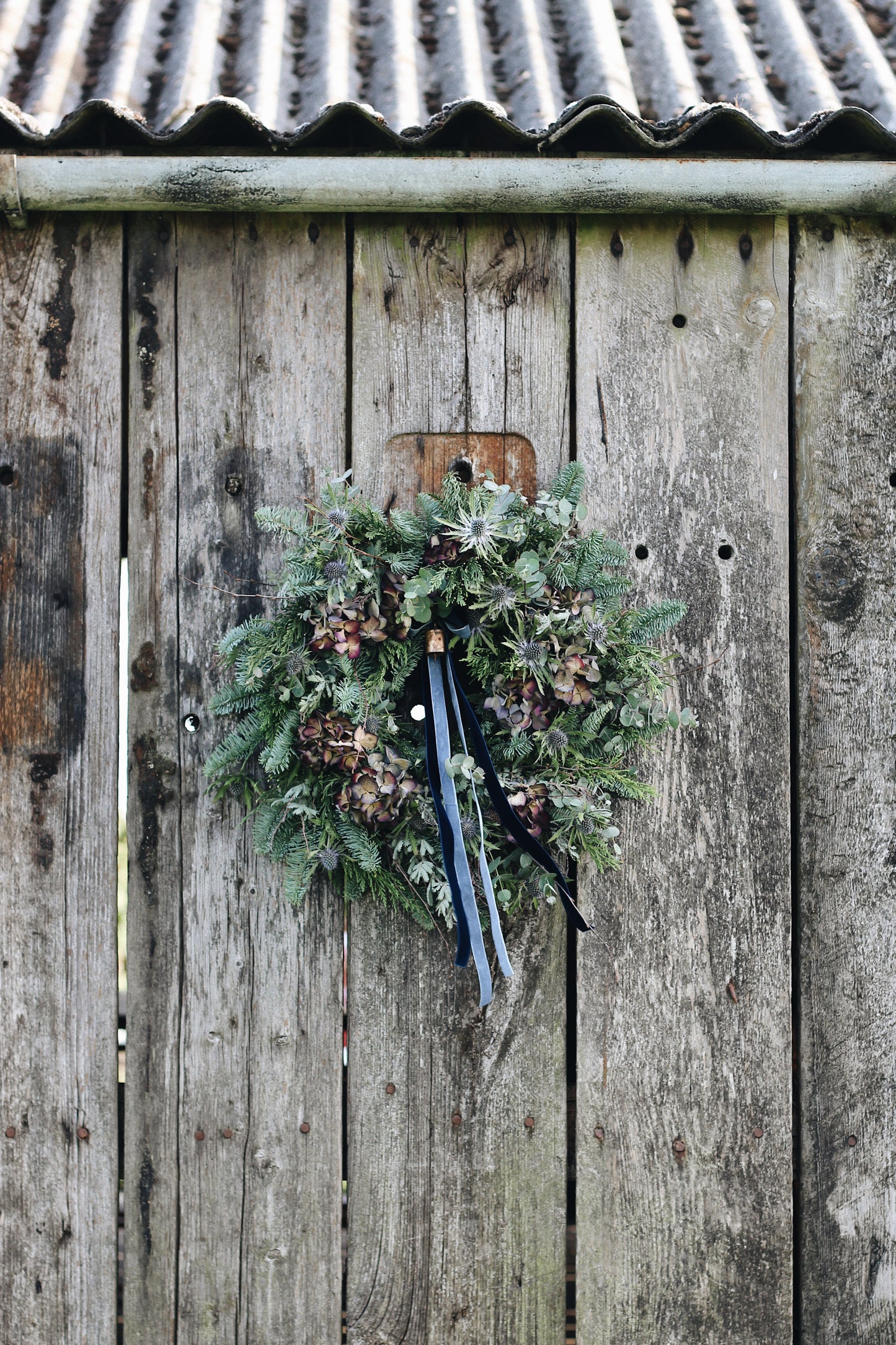 Blue Noel Christmas Wreath